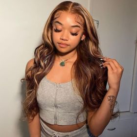 4x4 Lace Closure Wig Human Hair P427 Body Wave Density (Option: 14inch)