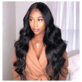 13x5 Lace Front Body Wave Middle Part Human Hair Wig Natural Color  Density (Option: 18inch)