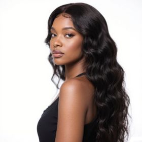 4x6 Lace Closure Wig Human Hair Natural Color Body Wave (Option: 18inch)