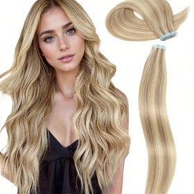 Double Pull Full Virgin Real 50g Hair Extension Long With Weft Invisible Skin Weft 20 Thick Seamless Human Hair (Option: 24inch)