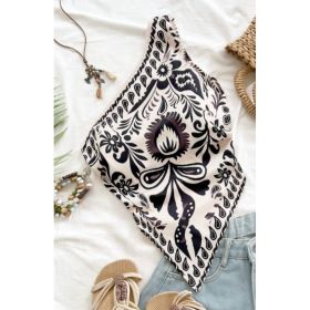 Bohemian Bandana Halter Top (Option: Black-S)