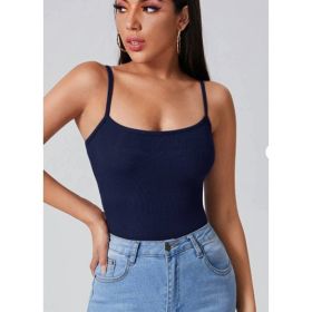 Solid Color Halter Top For Women (Option: Blue-XL)